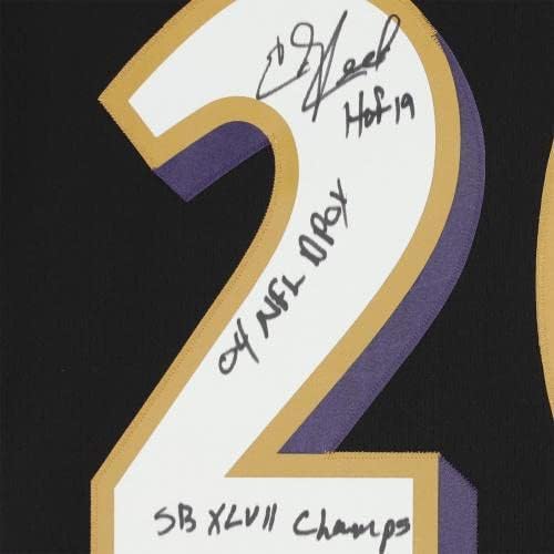 UKLJUČIO ED Reed Baltimore Ravens Autographing Black Mitchell & Ness Replica dres sa natpisima sezone Super Bowl - ograničeno izdanje od 20 - autogramenih NFL dresova