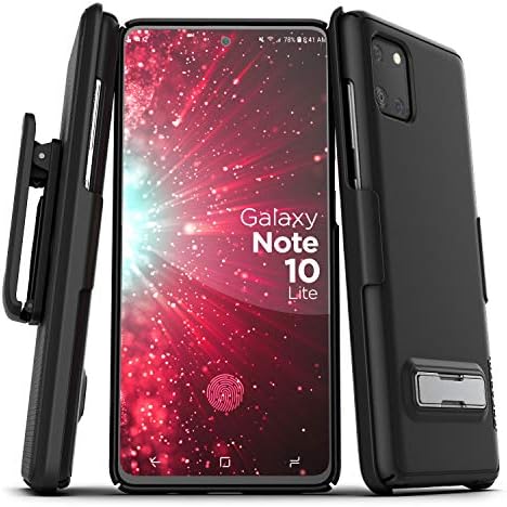 Zatvoreno Note 10 Lite Case sa kickstandom Ultra tanki poklopac sa kopčom za holster za Samsung Galaxy Note 10 Lite - crna