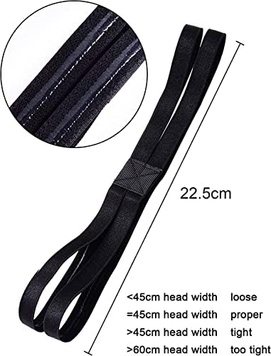 Shappy 3 komada dvostruke trake sportske trake za glavu elastična traka za kosu neklizajuća traka za znoj za žene ili muškarce, Crna