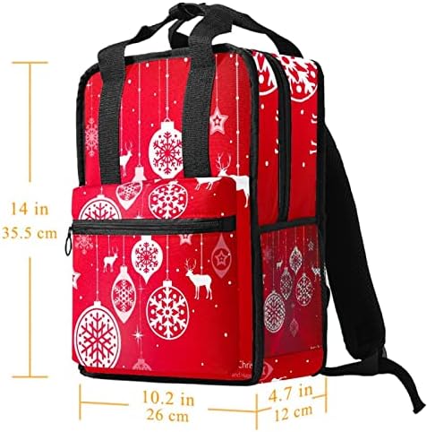 Tbouobt putni ruksak lagani laptop casual ruksak za žene muškarci, elk snježna pahuljica božićna crvena