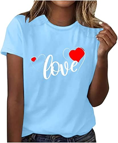 Udobna boja Odjeća Trendy kratki rukav grafički grafički casual top majica za žene Ljetna pamučna bluza GE