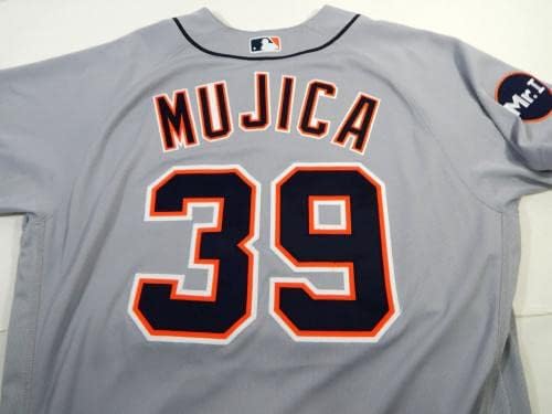 Detroit Tigers Edward Mujica # 39 Igra Polovna siva Jersey Mr.i Patch 48 958 - Igra Polovni MLB dresovi