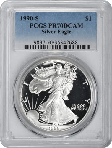 1990. američki srebrni dolar Eagle PR70DCAM PCGS
