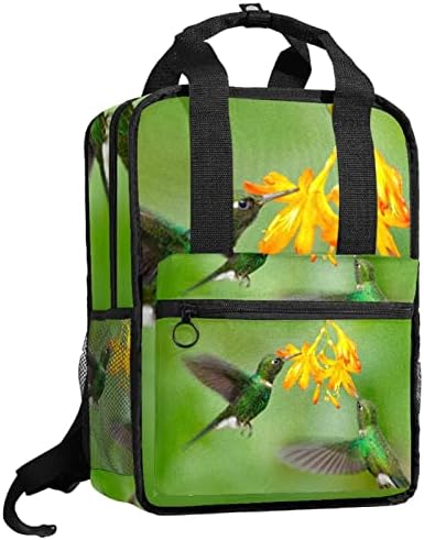 Tbouobt putni ruksak lagani laptop casual ruksak za žene muškarci, žuti cvijet hummingbird