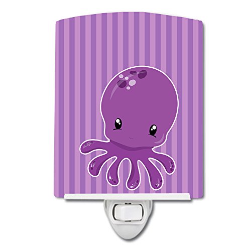 Caroline's Treasures BB8905CNL Nautička ružičasta hobotnica #1 keramičko noćno svjetlo, kompaktno, ul certificirano, idealno za spavaću sobu, kupatilo, rasadnik, hodnik, kuhinju,