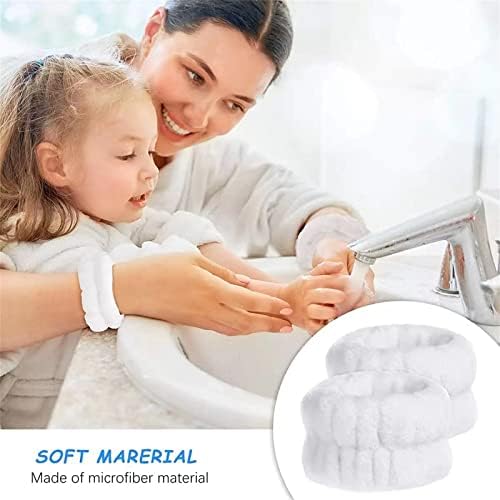 Wrist Spa Washband + set traka za glavu za lice, narukvice od ručnika od mikrovlakana za pranje ručnika za pranje ručnika za pranje upijajućih narukvica za lice, spriječite prolijevanje tečnosti niz ruke