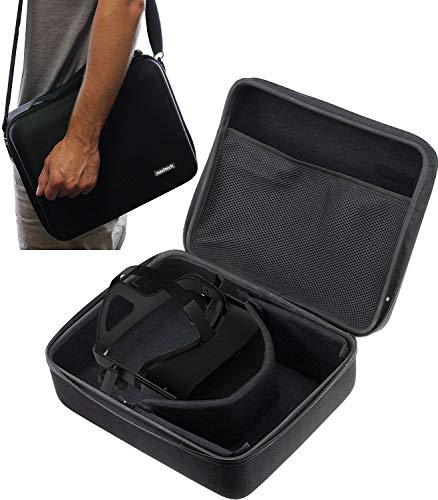 Navitech crna teška teška prtljaga Čvrsta tvrda futrola sa remenom na ramenu kompatibilan sa DPVR VR slušalicama