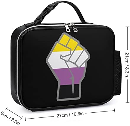 Podignuta šaka ne-binarna Pride torba za ručak izolovana kutija za ručak za višekratnu upotrebu torba za