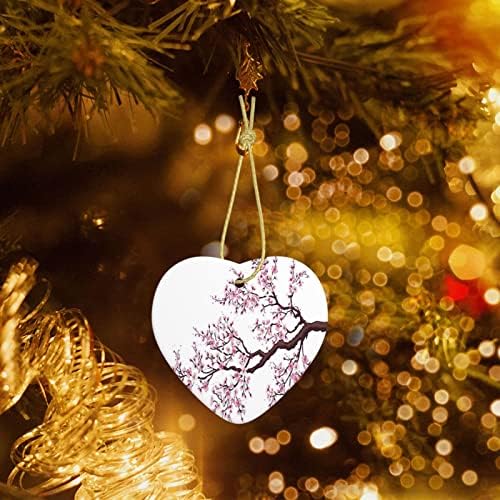 Cvjetovi trešnje Tree Božićni keramički privjesak za srce, 2022. Popularni porodični privjesak za porodicu