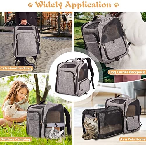 Nosač ruksaka za mačke, WHDPETS 2 strane proširivi ruksak za kućne ljubimce za Mačke Psi odgovaraju do 33