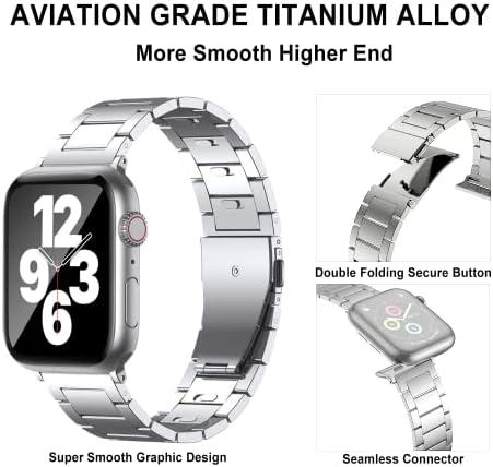 Apple Watch Ultra Ttanium bend, Ttanium Apple Watch Band 49mm 45mm 44mm 42mm, 98% Ttanium Priručnik Rastavljanje Apple Ultra bendsfor IWATch Ultra Series 8/7/6/5 / SE, srebro