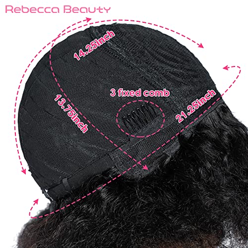 Rebecca Beauty Afro perike ljudska kosa za crne žene, kratka afro Kinky kovrčava perika, prirodna crna Afro