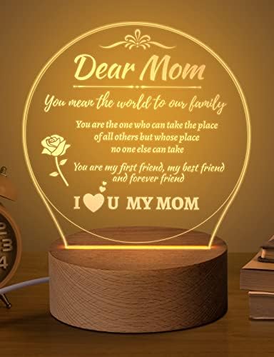 JANARARY Majčin dan pokloni za tvoju mamu, rođendanski poklon za mamu akril USB niske snage noćne lampe,