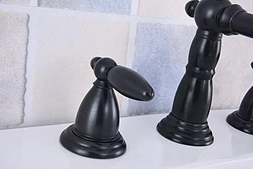 Crno ulje mesingane dualne ručice široko rasprostranjeno 3 rupa instaliraju kupatilo umivaonike miksere