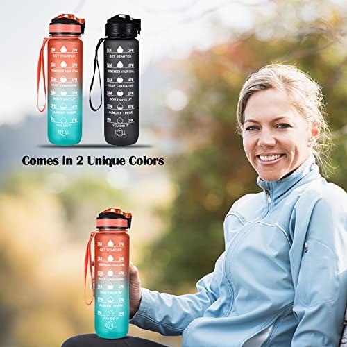 Tsazzz 32oz vodene boce s vremenima za piće BPA besplatne motivacijske sportske sportske vodene boce sa