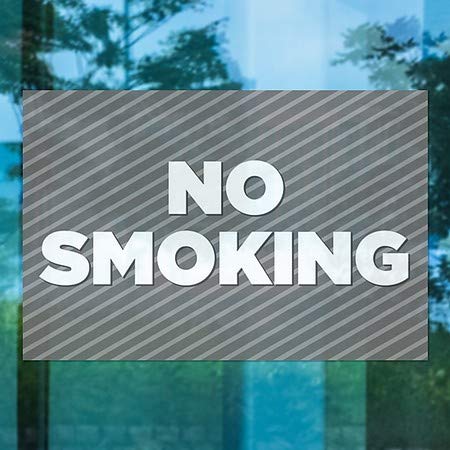 CGsignLab | Ne pušenje -sstripe siva prozor Cling | 30 x20