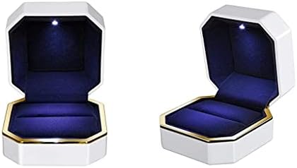 Modna boja LED lampica za prikaz ormara za prstenaste kutije Flannel poklon kutija za vjenčanje