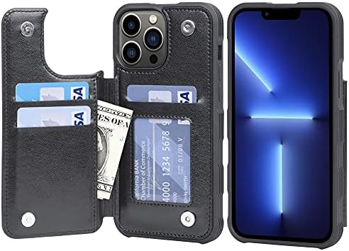 Arae za iPhone 13 Pro Max Case [6.7 inch] - torbica za novčanik sa Pu kožnim džepovima za kartice na preklopnom