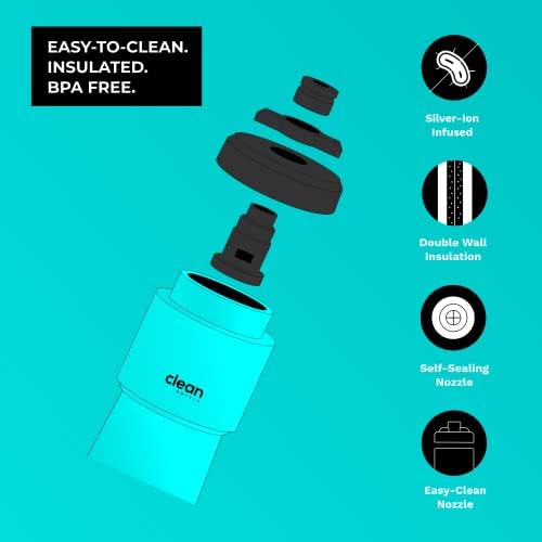 Clean Hydraction CO, Sport 23 izolirana boca za vodu za bicikl s jednostavnom čistom mlaznicom, jednostavan stisak za biciklizam