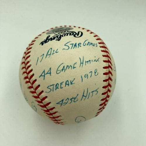 Pete Rose potpisao je teško upisano karijeru stat bejzbol reggie jackson coa - autogramirani bejzbol