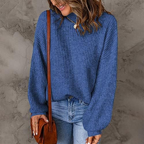 HOODIJI NOKMOPO za teen djevojke Žene Turtleneck Pulover dugih rukava slobodno pleteni džemper vrhovi punog