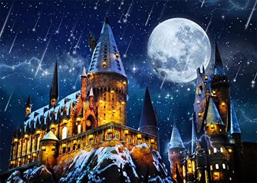 LYCGS 6X4FT pozadina za Noć vještica Magic Castle Školska pozadina Čarobnjak pozadina noćni mjesec pozadina