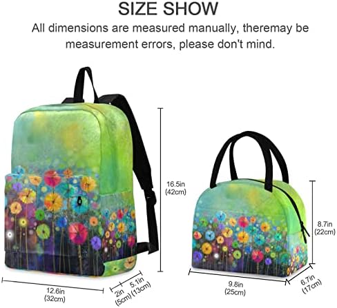 Dandelion Girls ruksak Set za tinejdžere dječje ruksake školske torbe za knjige sa kutijom za ručak torba