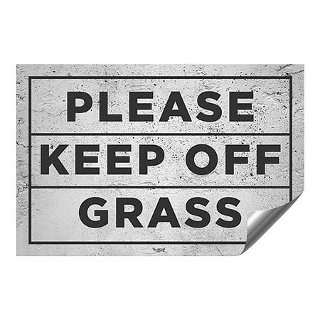 Molimo čuvajte travu-jeziku sive teške industrijsko samoljepljive aluminijske zidne zidne naljepnice | 48