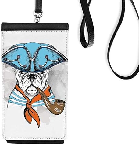 Pas lijepa odjeća akvarel ilustracija Telefon novčanik torbica Viseće mobilne torbice Crni džep