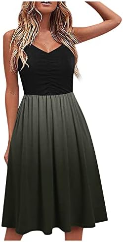 Fragarn Womens Ljetne haljine Ležerne prilike, modna ženska tiskana midina suknja Halter jednodijelna haljina