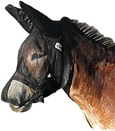 Cashel Quiet Ride Mule fly maska sa dugim nosom i ušima, Crna, Mule Warmblood