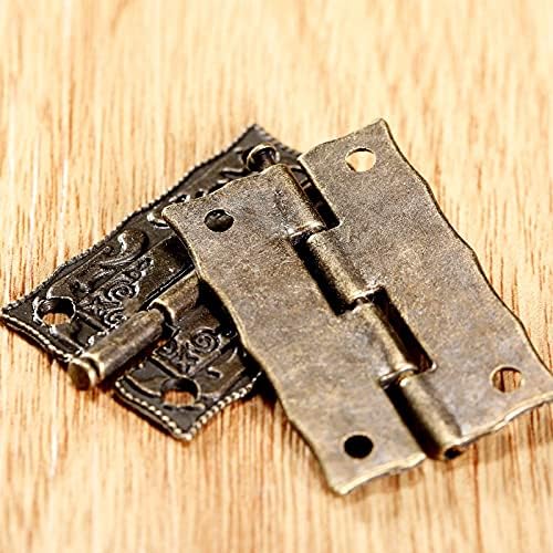 KFJBX 10pcs Hinges 36 * 23 mm Željezni antički brončani cink Iron ukrasni vijci Vintage drveni nakit kutija