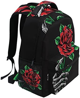 Glahy lobanje ruža cvjetni ruksak ruksački ruksaci lagani putnik laptop torbe za knjige Daypack za muškarce Žene Djeca