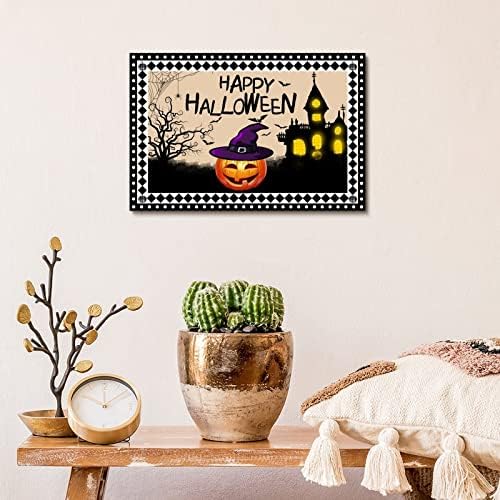 Halloween bundeve Wood Sign Ghost House Halloween Party Decorations Happy Halloween Black Diamond rešetke