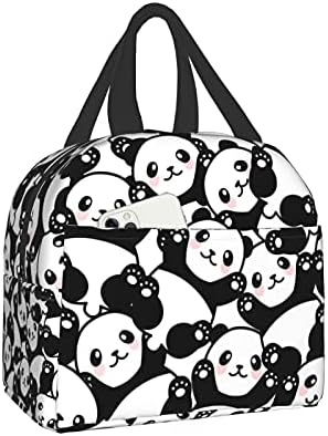 PrelerDIY slatka Panda kutija za ručak - izolovane torbe za ručak za decu dečaci devojčice višekratne torbe za ručak, savršene za školu / kampovanje/planinarenje/piknik/plažu/putovanja