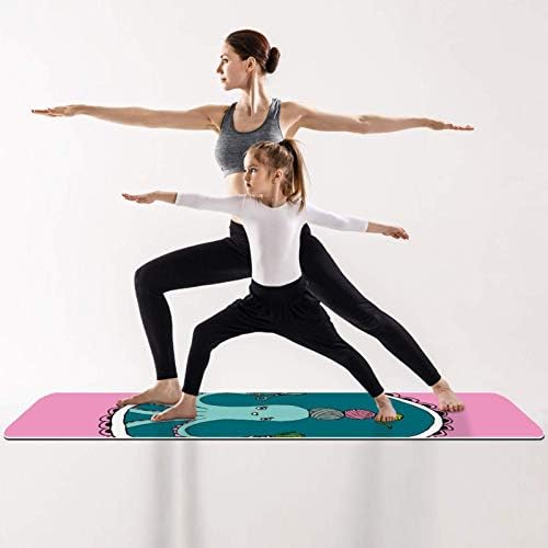 Unicey debela neklizajuća Vježba & amp; fitnes 1/4 prostirka za jogu sa Octopus Pink Cute Print za Yoga
