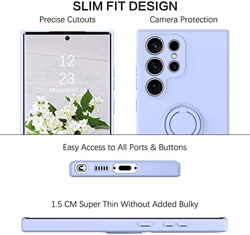 Telaso za Samsung Galaxy S23 Ultra ultra, tanki silikon | Držač zvona od 360 ° Kickstand | Nosač za podršku