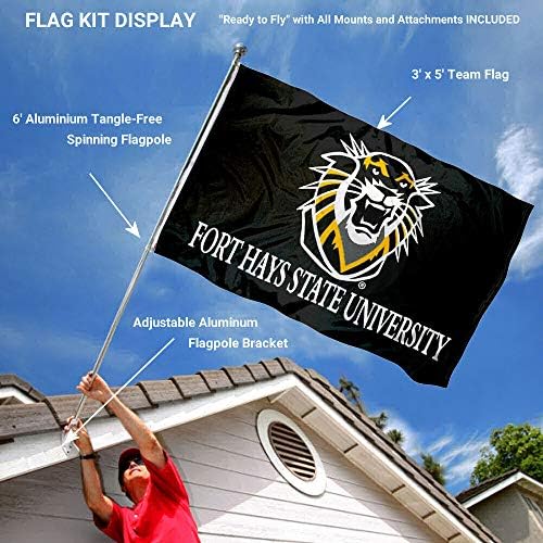 Fort Hays State Tigers Logo Vanjska zastava i nosač nosača