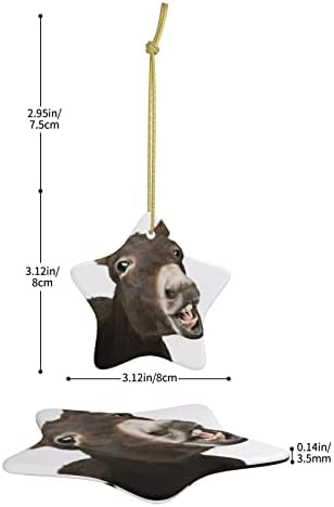 Smiješan magarac 2022 božićni keramički privjesak za ukrašavanje božićnog stabla