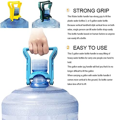 2pcs podizač nosača vode za vodu, 5 gallon Advanced Ergonomska boca za piće za piće Držite klizanje lako