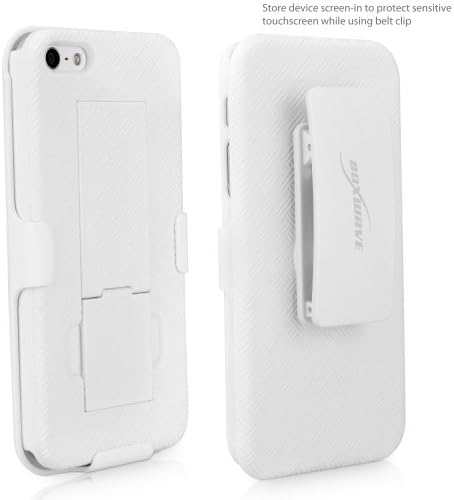 Boxwave Holster Kompatibilan sa iPhone se - Dual + Holster Case sa punjačem za ključeve Bonus, poklopac školjke i kaiš za kopču sa KickStandom - zimska bijela