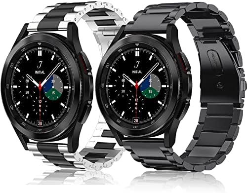 FINTIE 20MM metalni bend Kompatibilan je sa Samsung Galaxy Watch 4 40mm / 44mm i klasikom 42mm / 46mm / Galaxy Watch 3 41mm / Galaxy Watch 42mm crna + crna i srebrna