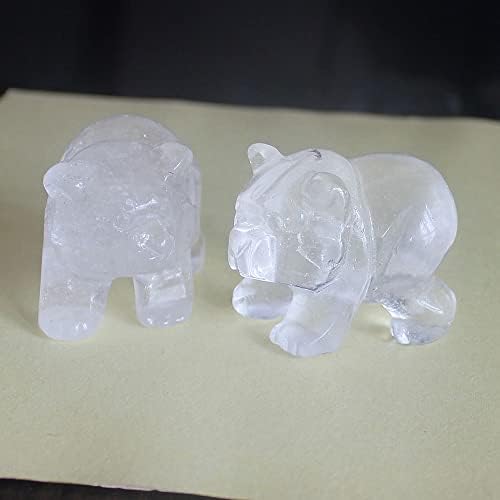 1.6 '' Ručna isklesana mješovita dragulja Crystal Crystal Bucmast medvjed figurine životinjski rezbarenje