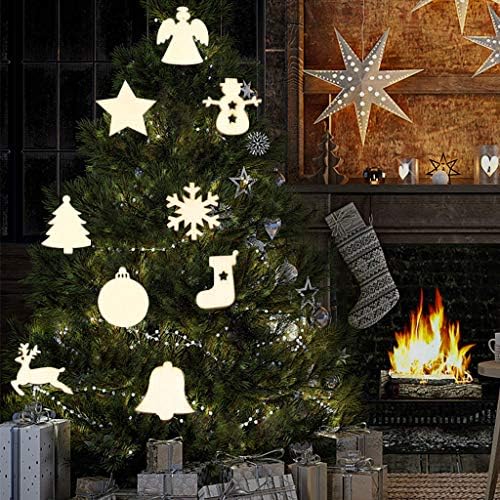 2021 Božićna porodična ručno rađena poklon DIY drveni ukrasi za božićne stablo 2ml ptice na žici za stakleni
