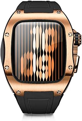 Ryueuya luksuzni dizajner robusni metalni futrola s bendom, kompatibilan je za Apple Watch seriju 8/7 45mm
