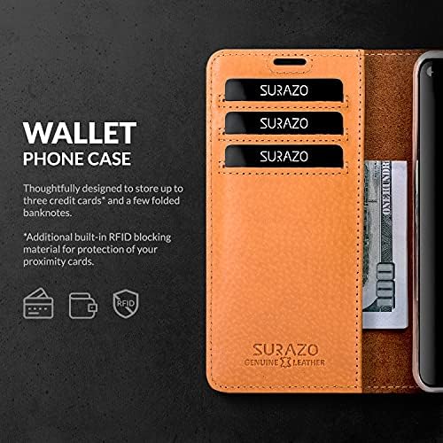 SURAZO iPhone 11 case novčanik od prave kože-RFID 3 slota za kartice & novčani džep - sigurno magnetno zatvaranje Plus funkcija postolja-Flip Folio poklopac-samo za iPhone 11 zaštitnik ekrana