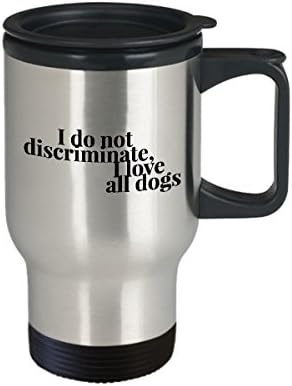 Creativexpressco i ne diskriminiraju i volim sve pse putna krigla, poklon za ljubitelje psa prijenosne putne kupalice