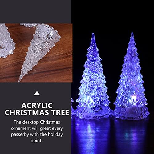 Happyyami Crystal božićno stablo LED osvijetljeno božićno stablo stolni svjetiljki akrilni kristalni božićni