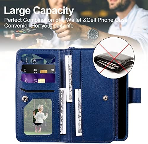 Jzases futrola za iPhone X / iPhone Xs, 2 u 1 magnetna odvojiva torbica za Novčanik, PU kožna Navlaka za telefon sa držačem kartice za iPhone X / iPhone Xs, plava