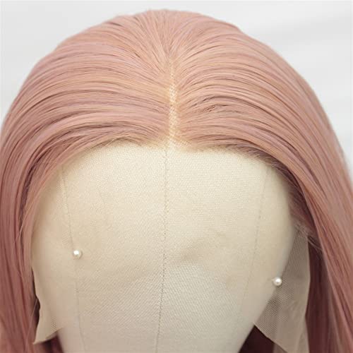 DUNEL perika za žene duga kovrčava valovita perika čipka prednji srednji dio kosa linija roze perike kostim Cosplay moda za svakodnevno